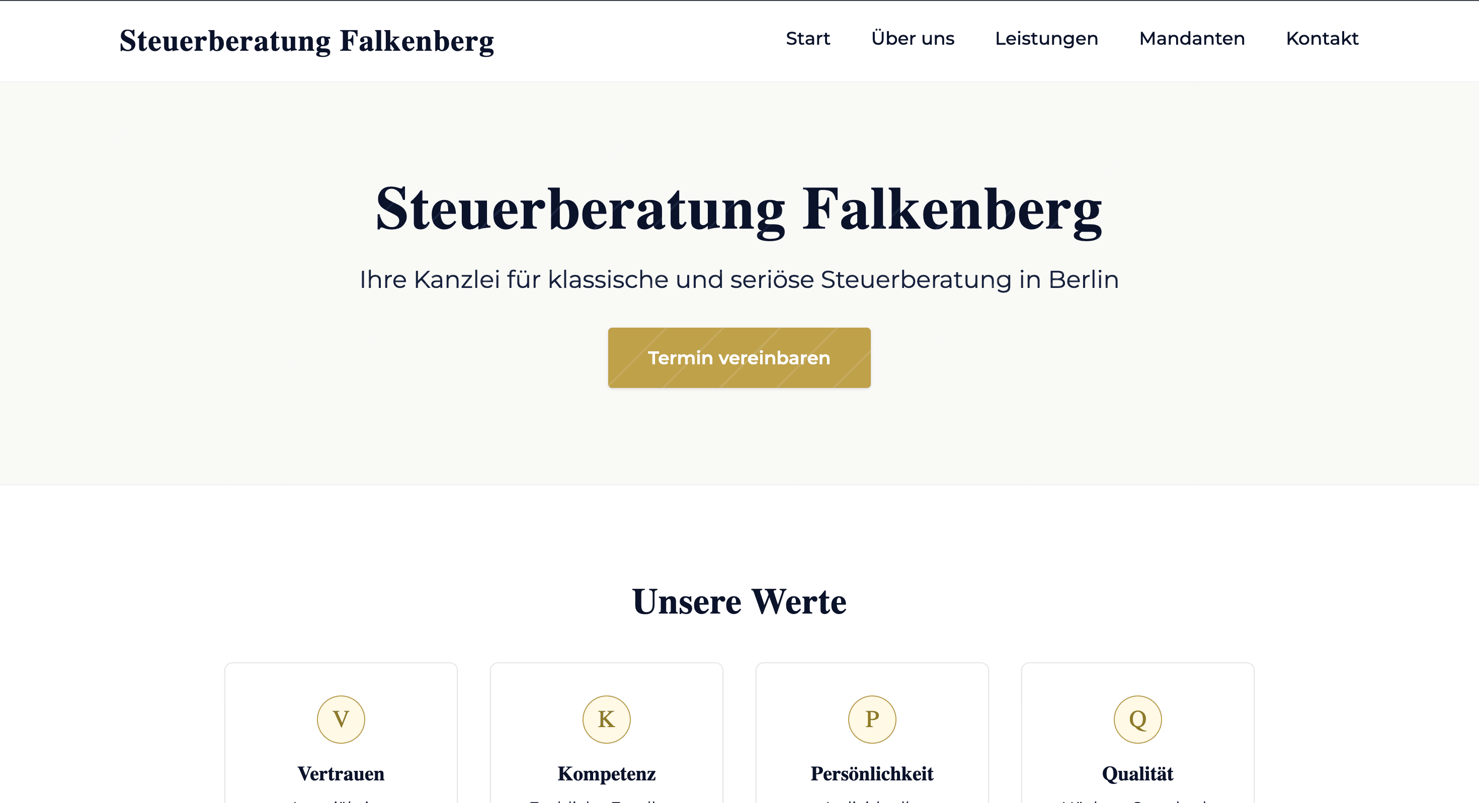 Screenshot Steuerberatung Falkenberg Website